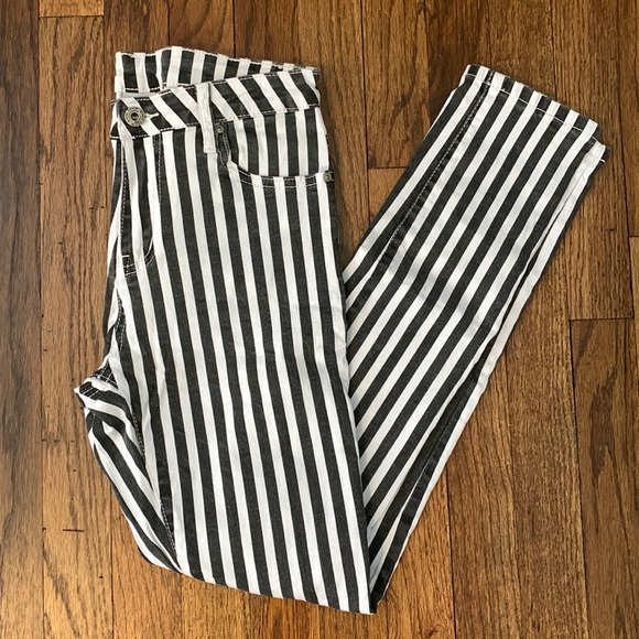 Ruby and Jenna Black and White Striped Jeans - Picture 1 of 4